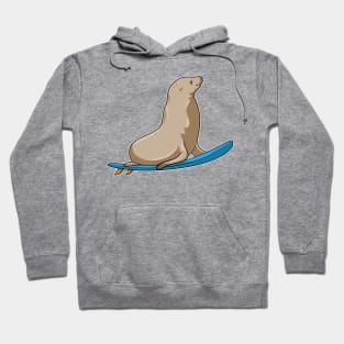 Seal as Surfer with Surfboard Hoodie